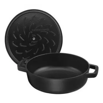 Sauté keptuvė ZWILLING STAUB BRAISERS apvali 28 cm, juoda, dugno skersmuo 22,2 cm