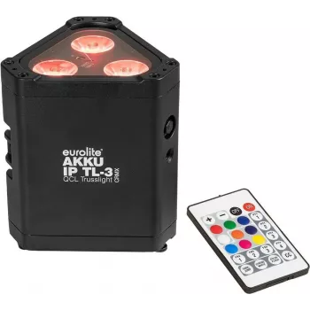 Baterijinis RGBW LED prožektorius EUROLITE AKKU IP TL-3 QCL su įkraunama baterija, atsparus dulkėms ir vandeniui