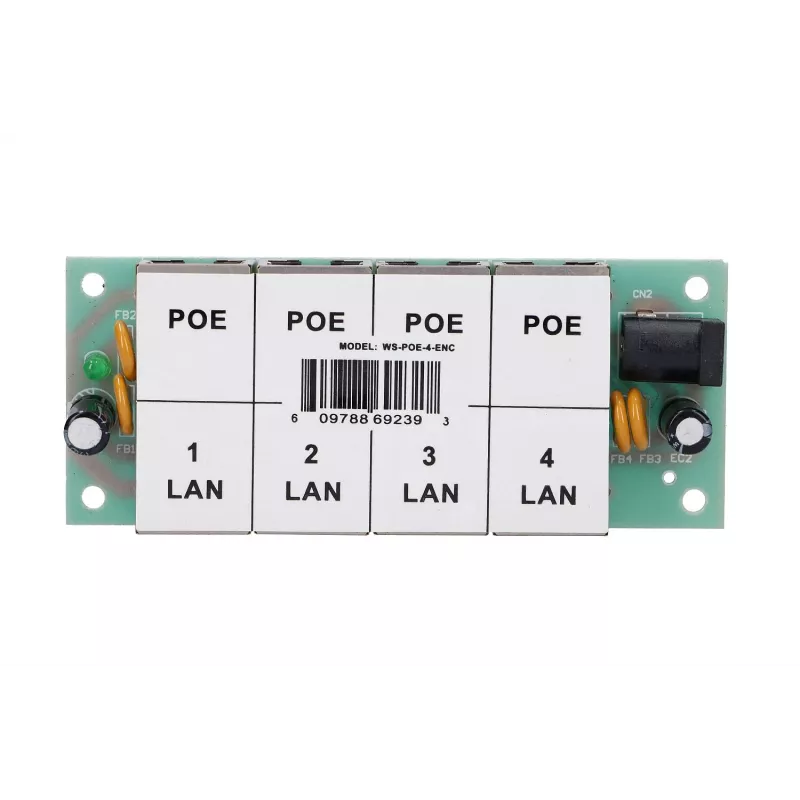 Extralink 4 prievadų PoE injektorius 4x 100Mb/s RJ45, Fast Ethernet, 48 V, be korpuso