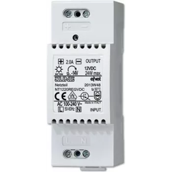 JUNG NT 1220 REG VDC maitinimo blokas 100–240 V, 50/60 Hz, 2 A, baltas, 36 mm