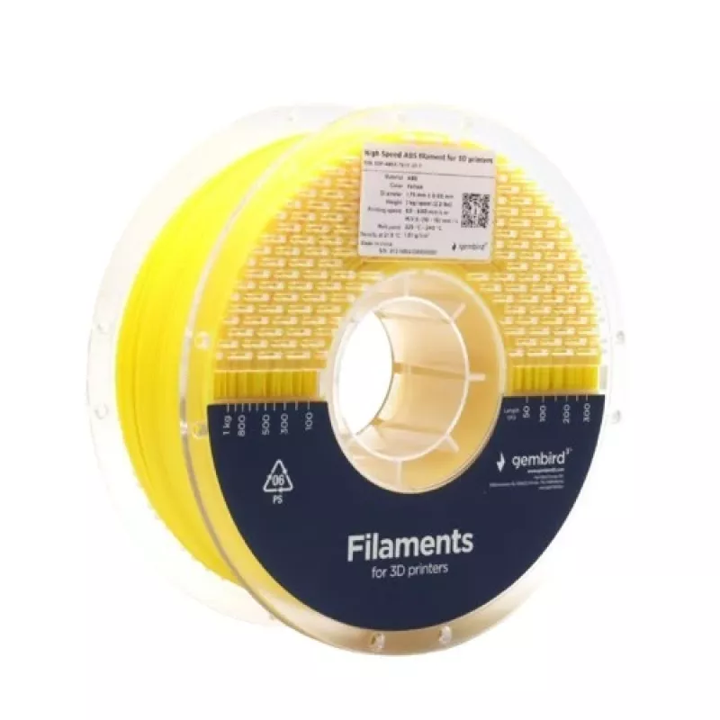 3D spausdinimo gijos Gembird ABS 1.75 mm geltona 1 kg