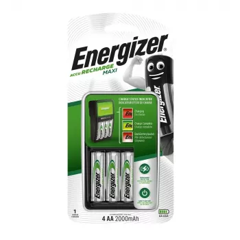 Įkroviklis ENERGIZER Maxi ACCU HR6 POW su 2 AA 2000 mAh baterijomis