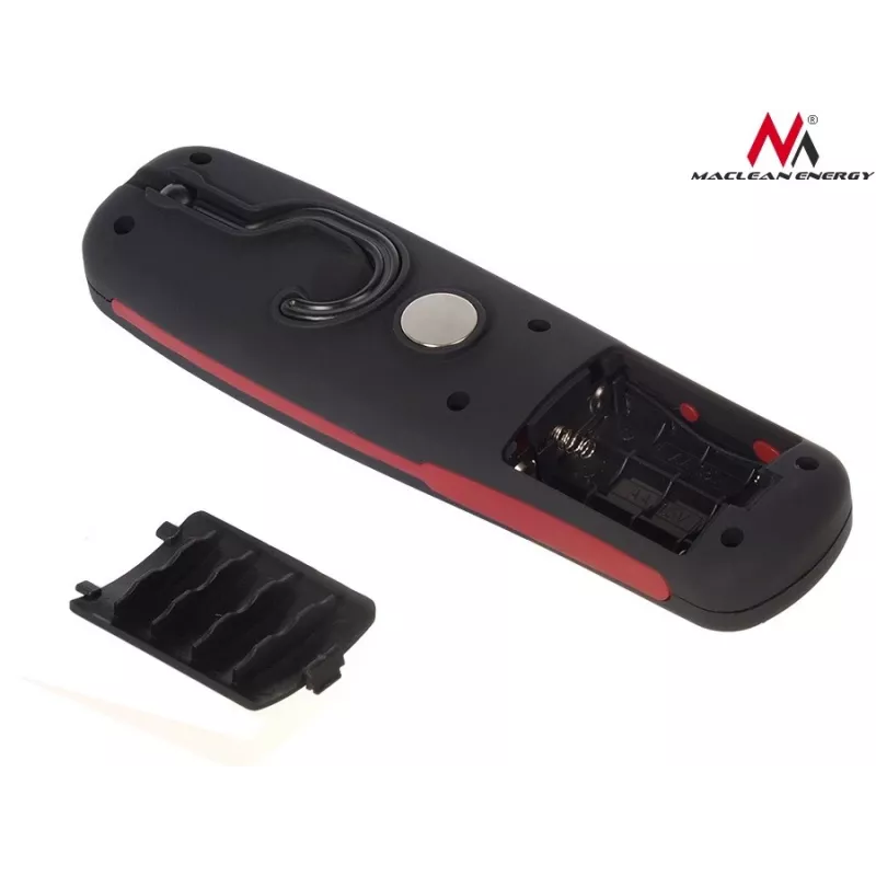 Dirbtuvės lempa MACLEAN MCE03 — 24 LED, magnetinis pagrindas ir kabliukas, maitinama baterijomis (3×AAA)