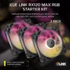 Corsair iCUE LINK RX120 MAX ARGB 120mm korpuso ventiliatoriai 3 vnt. komplektas juodi