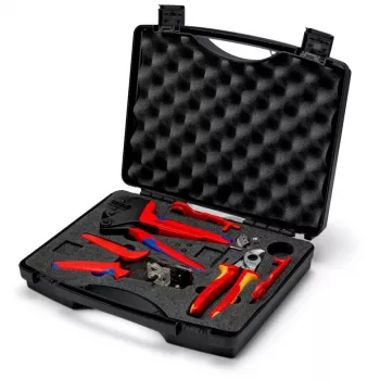Kabelių užspaudimo replių rinkinys Knipex 97 91 04 V01 pilka oranžinė raudona 5 vnt.
