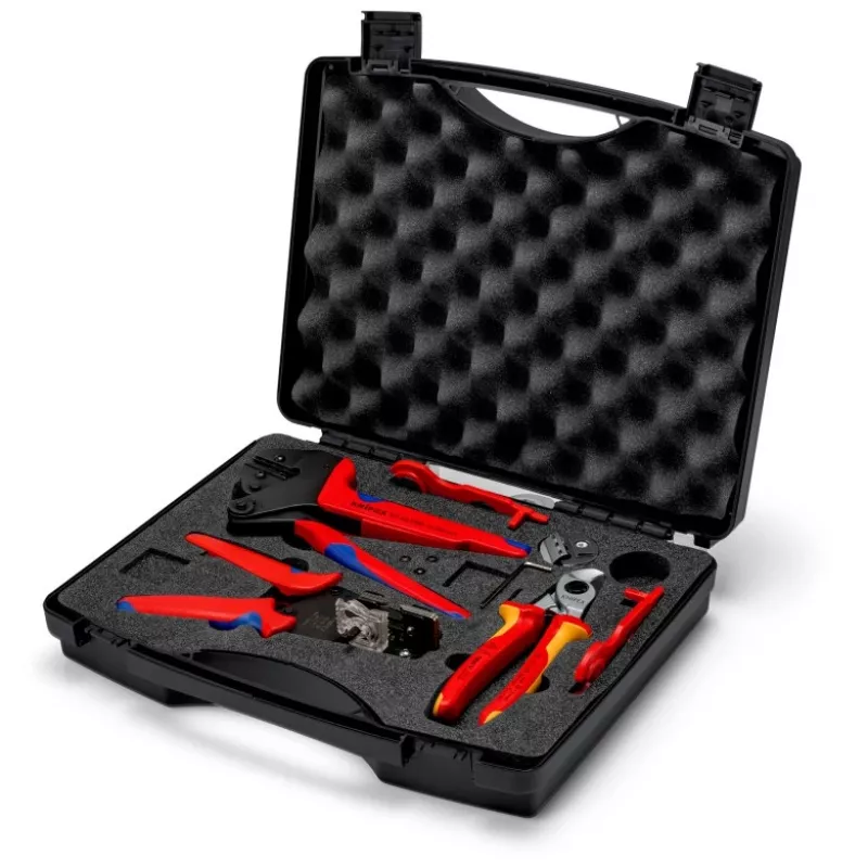 Kabelių užspaudimo replių rinkinys Knipex 97 91 04 V01 pilka oranžinė raudona 5 vnt.