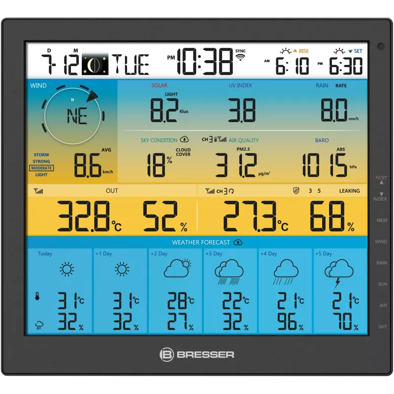 Skaitmeninė orų stotelė Bresser Optics 7003220 Juoda LCD Wi-Fi