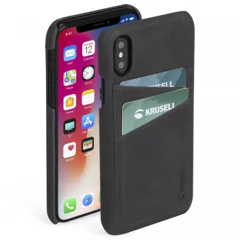 Krusell Sunne 2 Card Cover iPhone XS Max juoda
