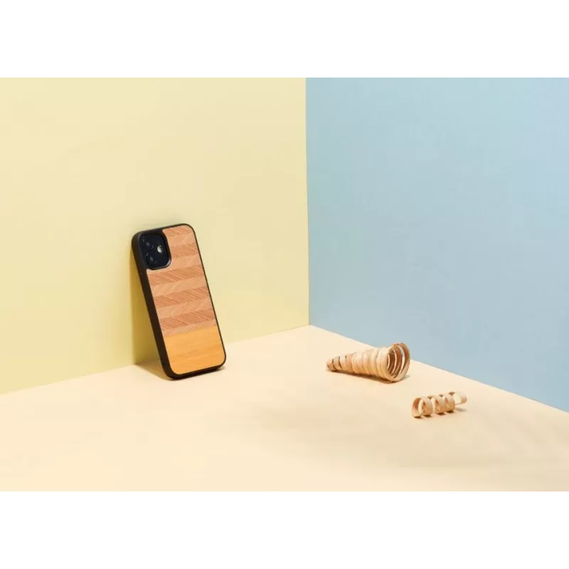 Dėklas Man and Wood iPhone 12 mini, silkės rašto arancia juoda