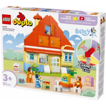 LEGO Bluey šeimos namas su atminties žaidimu 10459 – 83 detalės, 3 minifigūrėlės, nuo 3 metų