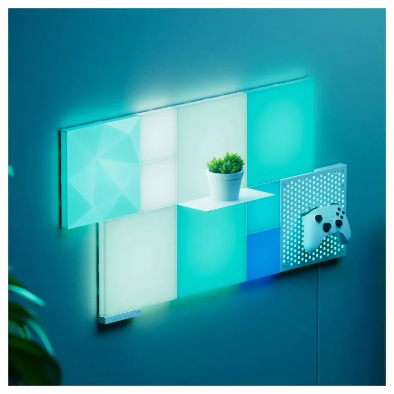 LED skydinis šviestuvas Nanoleaf N8100E00-2TBS — Kvadratinis RGB, maitinamas nuolatine srove, 2 vnt. pakuotė