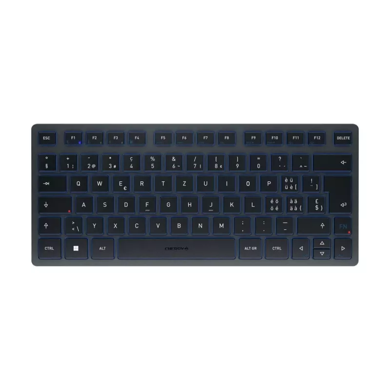 Belaidė klaviatūra Bluetooth CHERRY KW 7100 MINI BT QWERTZ Šveicariška mėlyna