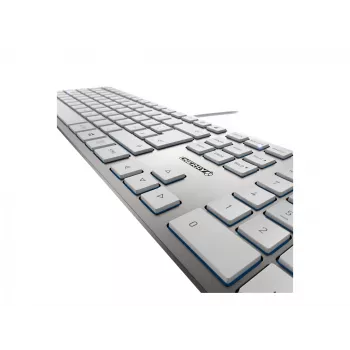 Klaviatūra CHERRY KC 6000 SLIM USB QWERTZ vokiška sidabrinė