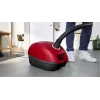 Siurblys Bosch BGB 41RD3H — 600 W, 4 L dulkių maišas, HEPA filtras, 11 m spindulys, teleskopinis vamzdis, raudonas