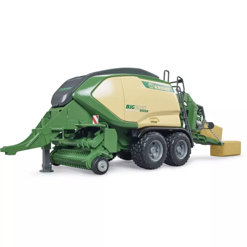 Bruder 02033 Krone Big Pack 1290HDP VC modelis-presė, mastelis 1:16, komplekte 2 stačiakampiai ryšuliai, žalios spalvos