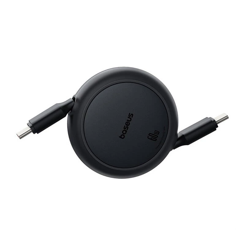 Baseus Free2Pull Mini USB-C į USB-C laidas, 60W, 1 m, juodas