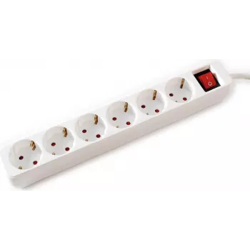 Prailginimo laidas VALUE 19.99.1086, 6 lizdai su užuolaidėlėmis, 6 m, 3600 W