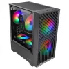 PC korpusas TACENS Mars Gaming MC-VORTEX Mini Tower Mini-ITX/Micro-ATX grūdintas stiklas juodas, 3x120 mm, 27,3 cm GPU, 162 mm aušintuvas