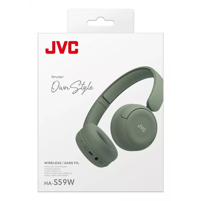Ausinės JVC HA-S59W belaidžiai ir laidiniai, ausinė juosta, Muzika/Kasdienis naudojimas, USB Type-C, Bluetooth, Žalia