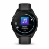 Garmin Forerunner 165 Music – juodas sportinis laikrodis su silikoniniu dirželiu, pilkai šiferio spalvos, 1,2 colio ekranas, 126–203 mm riešo apimtis (010-02863-30)