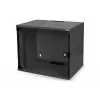 7HE sieninis montažinis stovas 370x540x400 mm su stiklo durimis, juodas