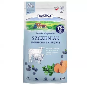 BALTICA regional flavours Junior Ėriena su veršiena – sausas šunų ėdalas – 3kg