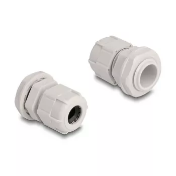 Kabelio įvadas M16 DELOCK, plastikinis, pilkas, pakuotė po 10 vnt.