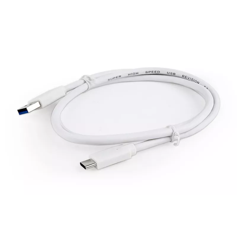 USB duomenų laidas Gembird USB A į USB C 1 m, USB 3.2 Gen 1, baltas