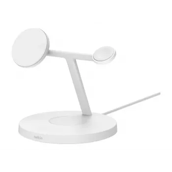 Belkin BoostCharge Pro 3-in-1 belaidė įkrovimo stotelė telefonui, laikrodžiui ir ausinėms, balta