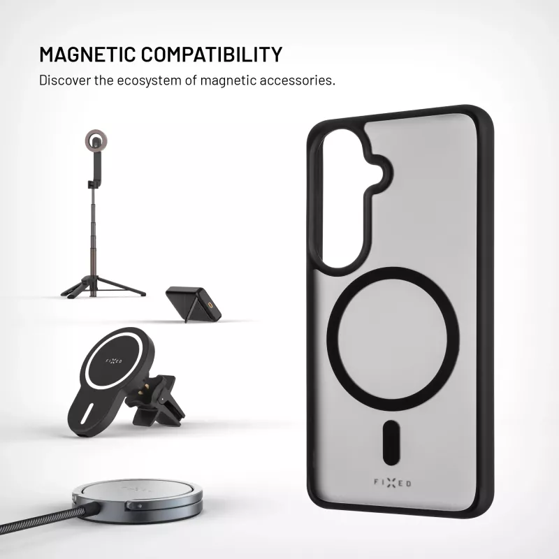 Fixed MagMisty | Galinis dangtelis | Samsung Galaxy S26 | Polikarbonatas/TPU | Juoda