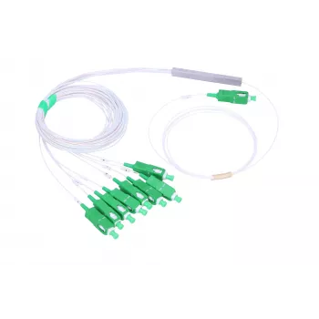 Extralink PLC skaidytuvas 1:8 SC/APC 0,9 mm 1,5 m žalias/baltas