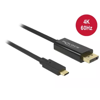 Delock USB Type-C kištukas į Displayport kištuką (DP Alt režimas) 4K 60 Hz 3 m juodas