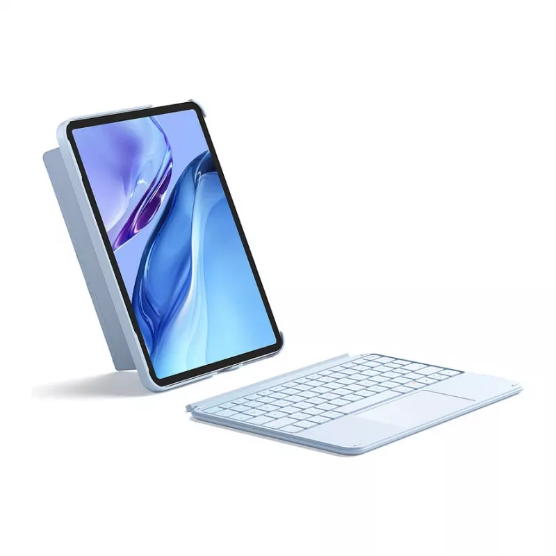 Belaidė Bluetooth klaviatūra su jutikliniu kilimėliu Inateck KB04122 QWERTZ, mėlyna