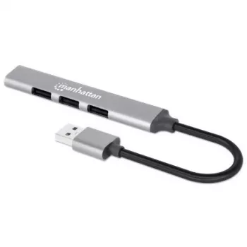 Manhattan USB-A 4 prievadų šakotuvas, 1x USB 3.2 Gen1, 3x USB 2.0, aliuminis