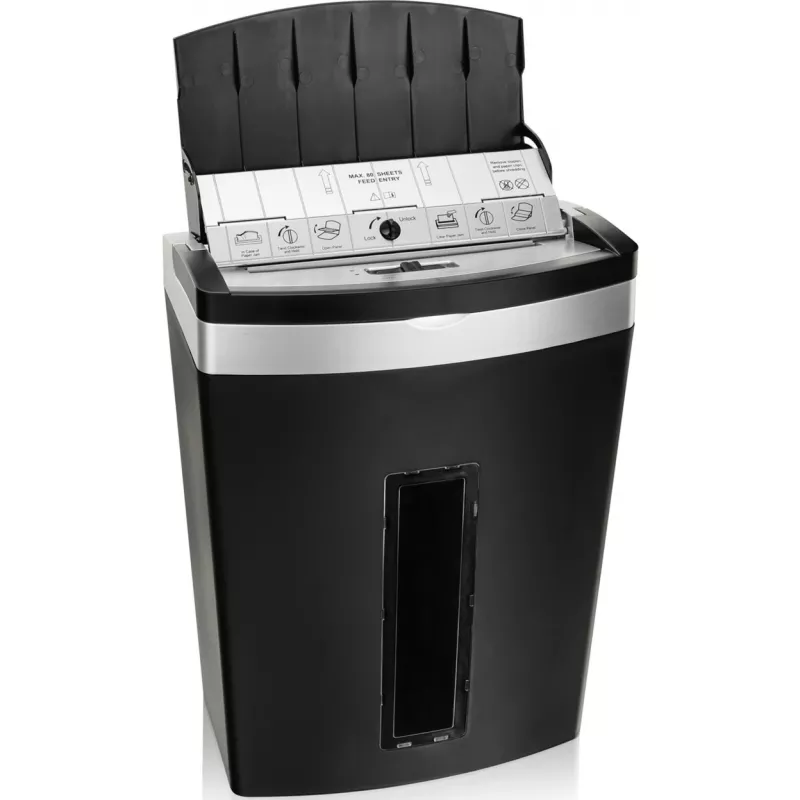 Popieriaus smulkintuvas Peach PS600-10, mikro pjūvis, 63 dB, juodas/sidabrinis
