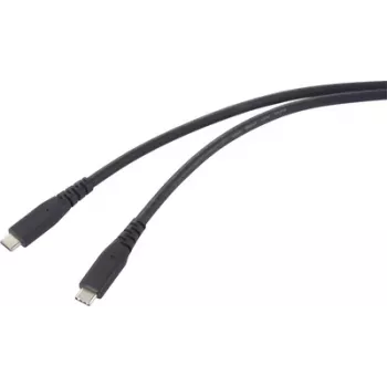 Renkforce USB-C laidas USB4 juodas TPE apvalkalas RF-6662038 – duomenų perdavimui – 0,5 m (RF-6662038)