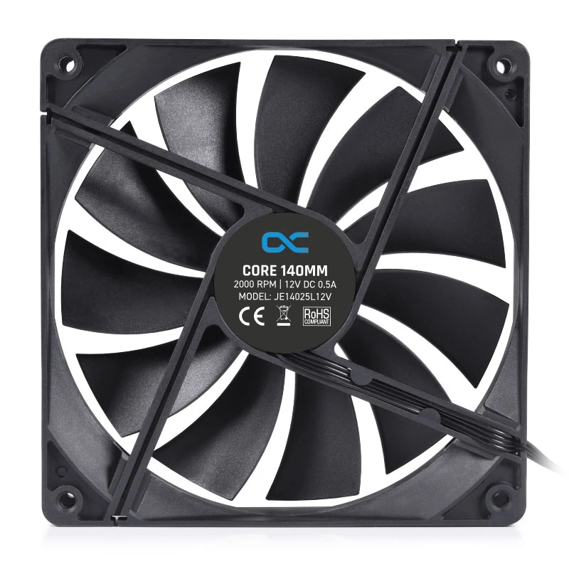 Ventiliatorius Alphacool Core 140mm 24853 14 cm Juodas 2000 RPM Hidraulinis