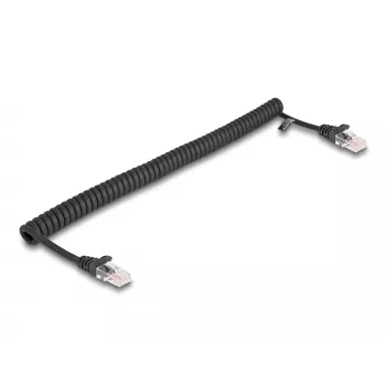 DeLOCK RJ45 susukamas tinklo kabelis, kištukas-kištukas, Cat.5e, 1 m, juodas