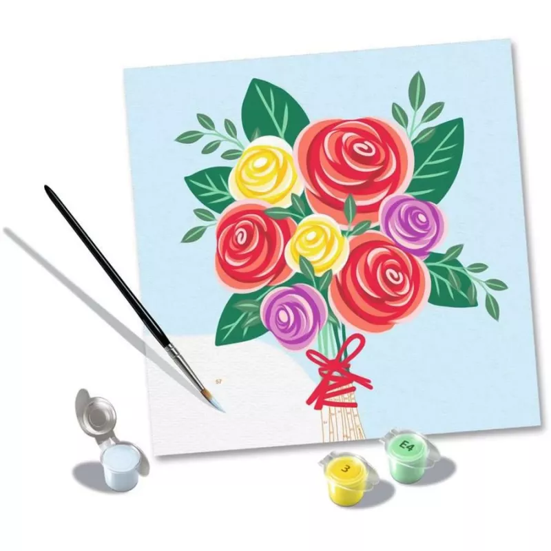 Ravensburger piešimo rinkinys CreArt – Rožių puokštė, tapyba pagal skaičius (25520)