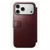 Dėklas telefonui Nomad Modern Leather Folio, skirtas iPhone 17 Pro Max — odinis, TPU, PC, aliuminis, bordo spalvos, 16 cm (6,3 colio)