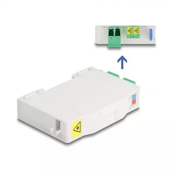 DeLOCK 85936 Optinio pluošto prijungimo dėžutė LC Duplex balta