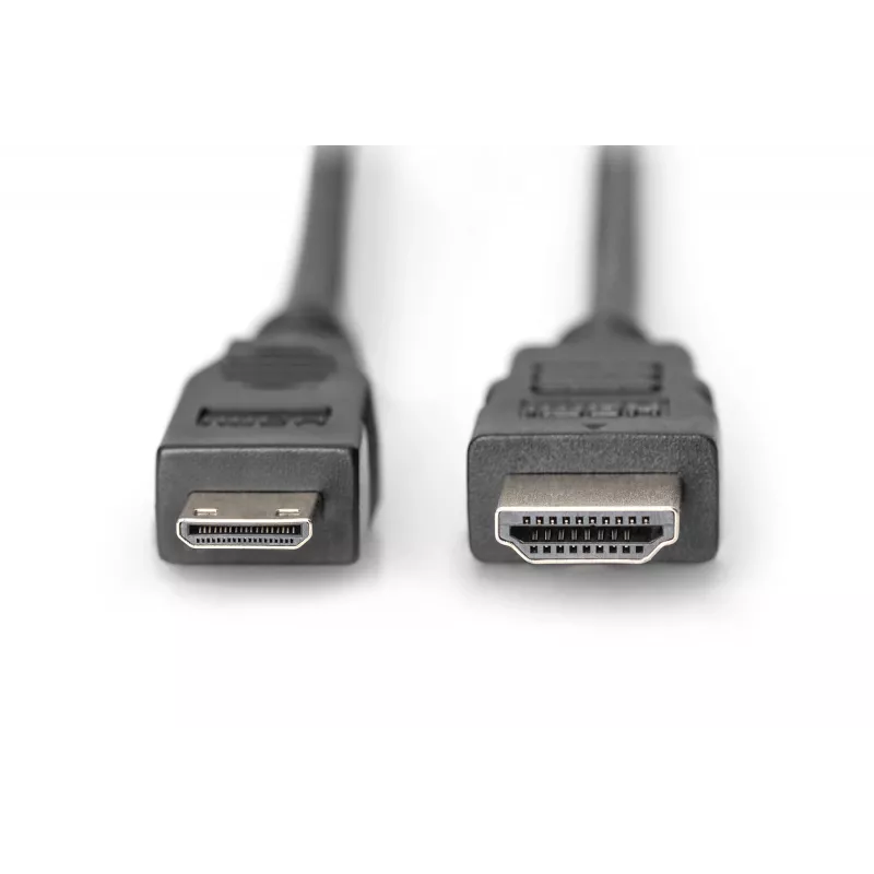 Digitus ASSMANN HDMI kabelis, Mini-HDMI (vyriškas) – HDMI (vyriškas), 3 m, dviguba izoliacija, juoda (AK-330106-030-S)