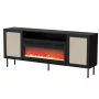 JUTA EF komoda + electric židinys 202x39.5x85 juodas + linol calabria