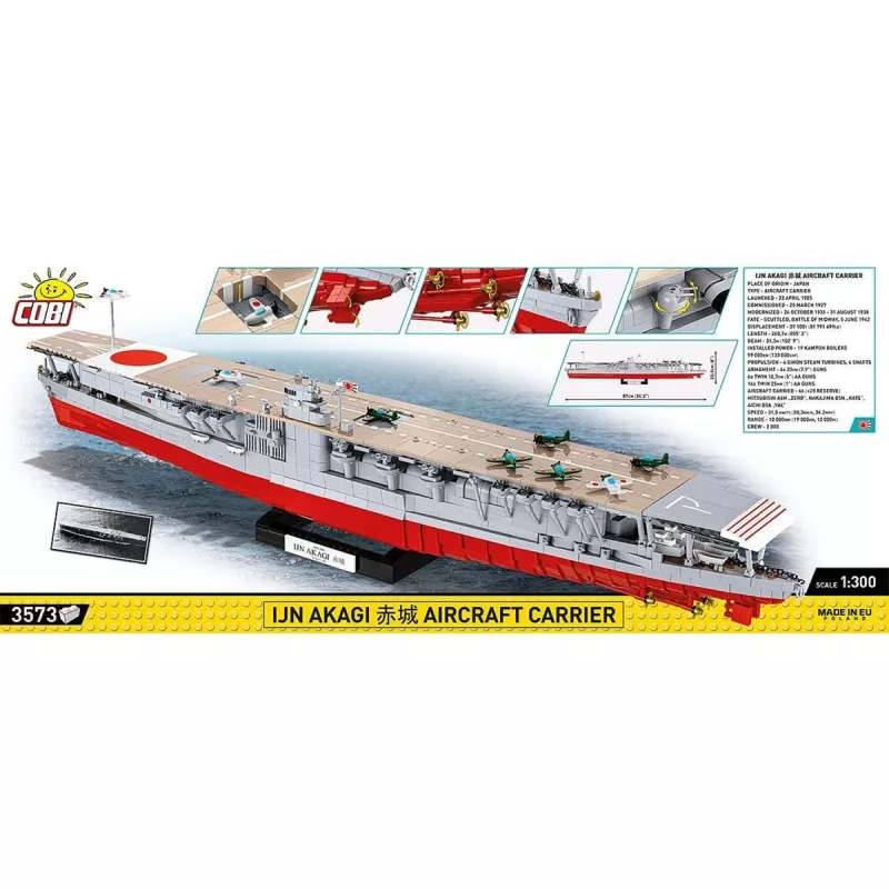 Konstruktorius COBI IJN Akagi lėktuvnešis 3573 detalės