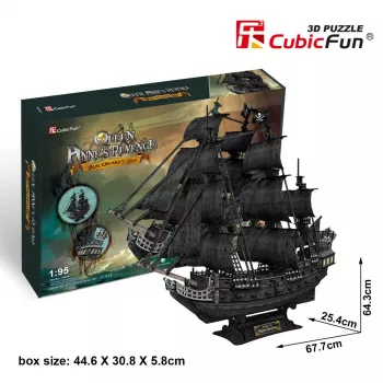 PUZZLE 3D Didelis piratų laivų rinkinys Queen Revenge