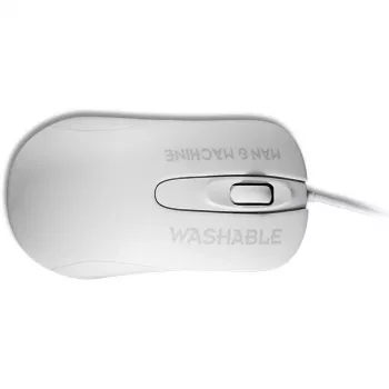 Laidinė ambidekstrinė optinė pelė ManMachine Man & Machine C Mouse – USB Type-A, lazeris 1000 DPI, 3 mygtukai, slinkimo ratukas (higieniška balta)