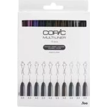 COPIC Multiliner Color Spalvotas plonas rašiklis 0,3 mm, 10 vnt. (22075620)