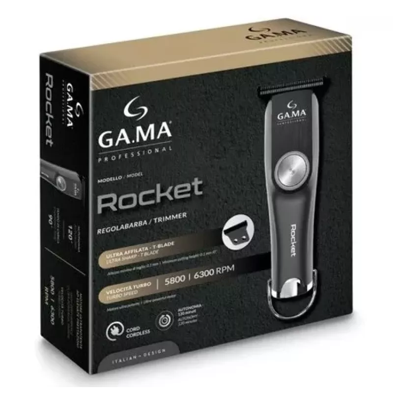 GA.MA PM2510 Rocket belaidė ir laidinė kirpimo mašinėlė, juoda