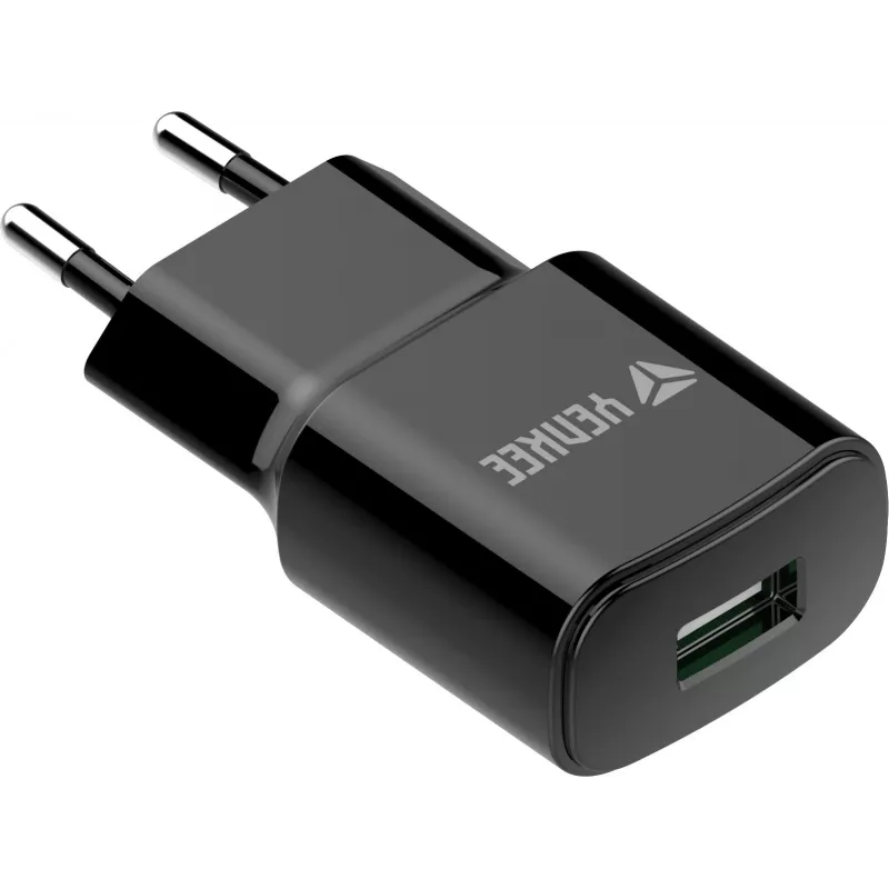 Sieninis USB-A įkroviklis YENKEE YAC 2013BK – 12W, 2,4A