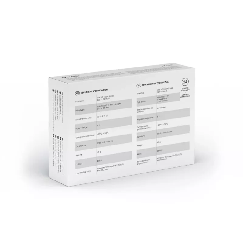 Išorinis HDD/SSD dėklas SAVIO AK-65 Juodas 2,5 colio SATA USB 3.0 5 Gbit/s Micro-USB